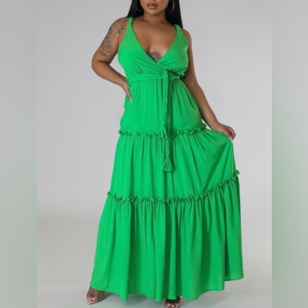 Sunny Green Maxi Dress